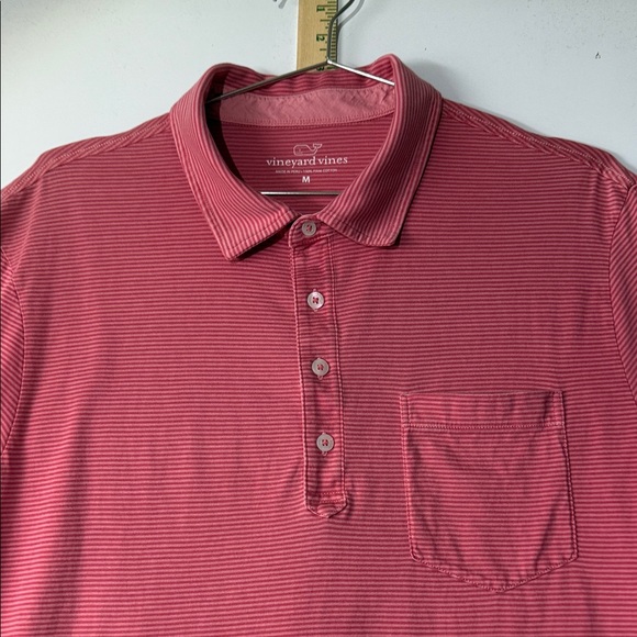 Vineyard Vines Men's Striped Polo in Pink - Picture 3 of 11
